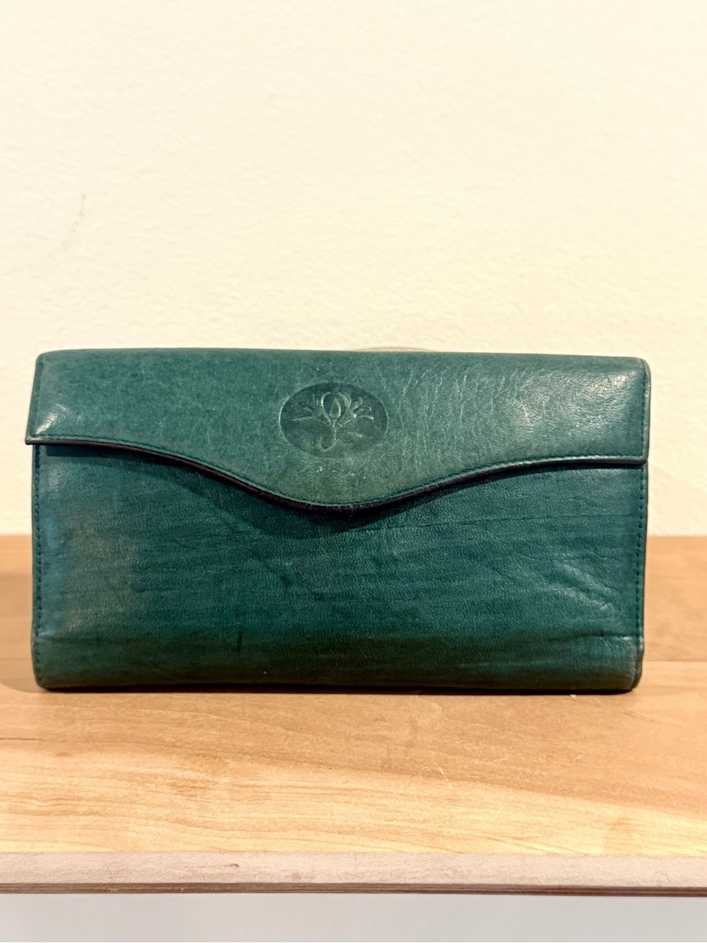 Buxton Teal Leather Envelope Wallet